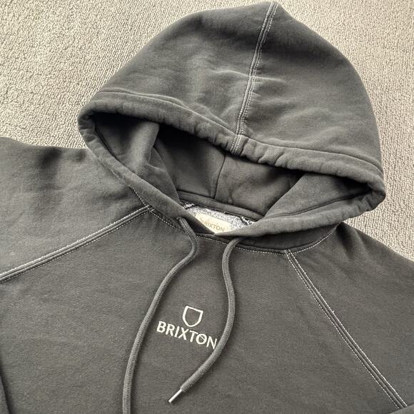 Brixton Hoodie Adult Large Gray Long Sleeve Sweater Sweatshirt Casual Men's - Picture 8 of 14